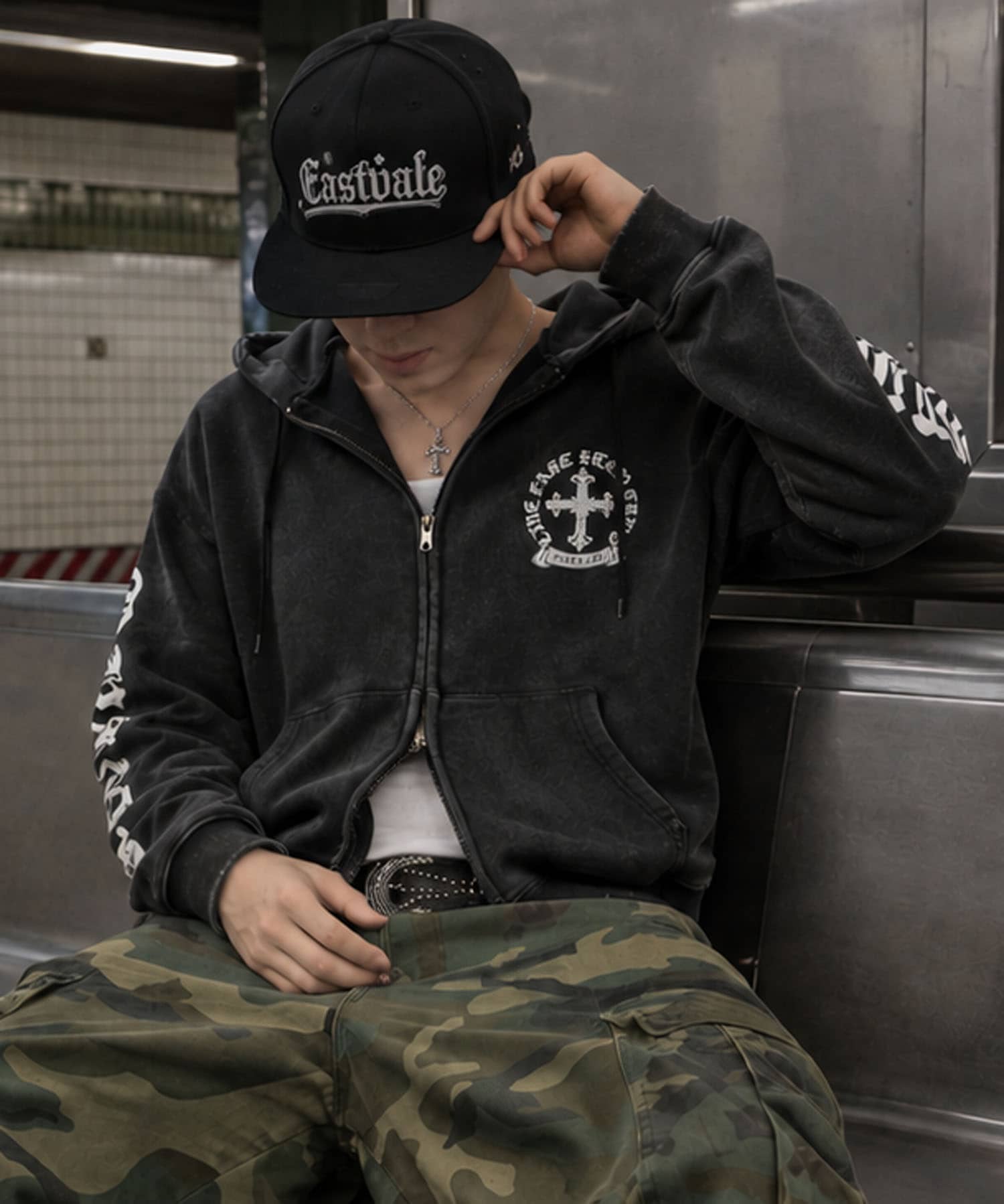 短丈ダブルジップパーカー/クロス/ユニセックス | SPINNS WEB STORE