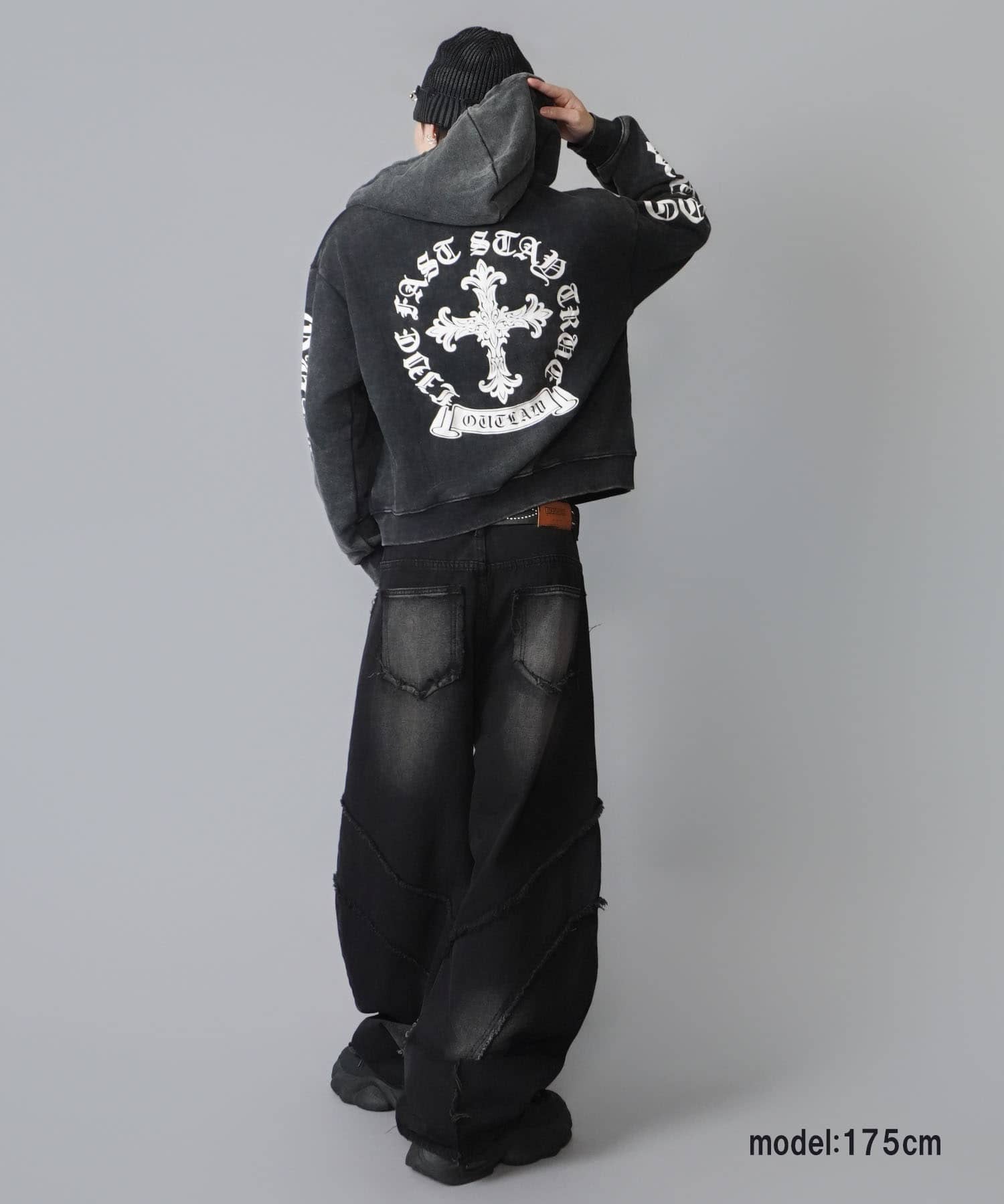 短丈ダブルジップパーカー/クロス/ユニセックス | SPINNS WEB STORE