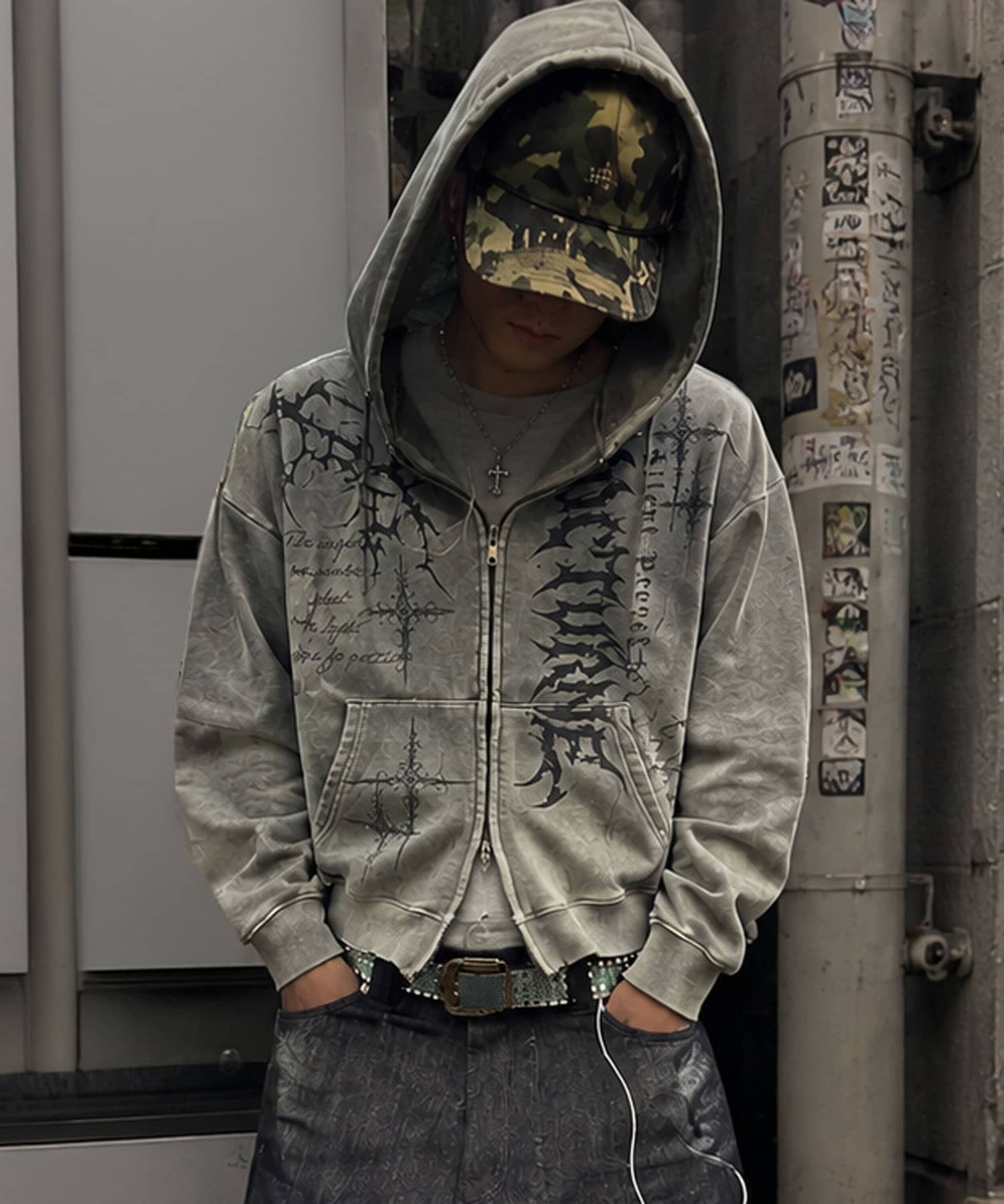 短丈ダブルジップパーカー/クロス/ユニセックス | SPINNS WEB STORE