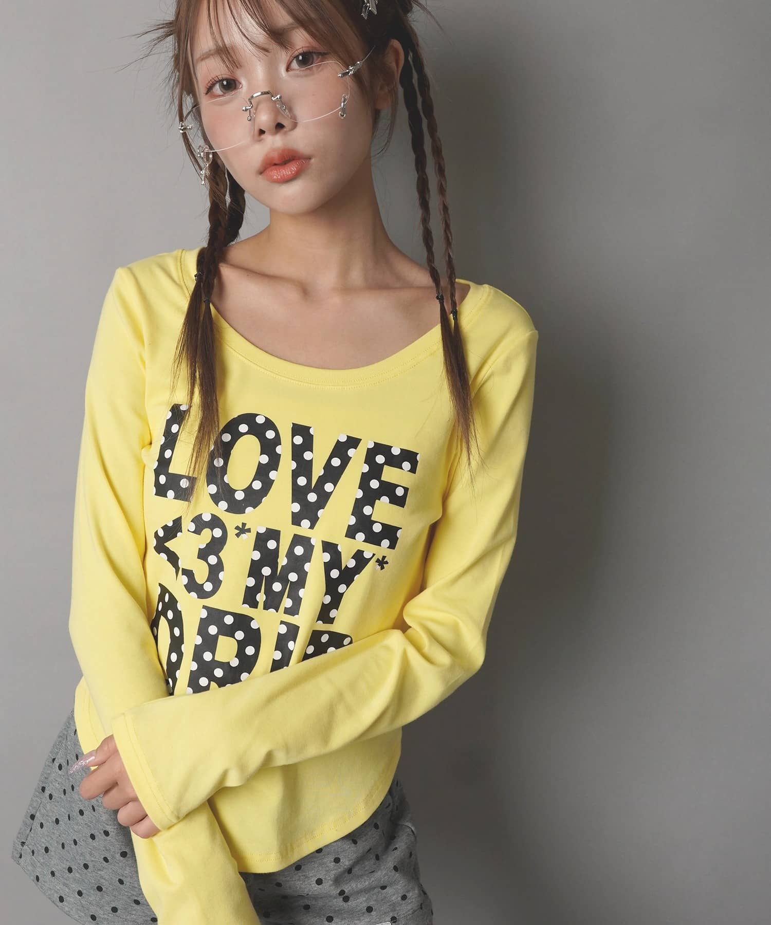 カラフル長袖Tシャツ/ドットロゴ/#平成ギャル | SPINNS WEB STORE
