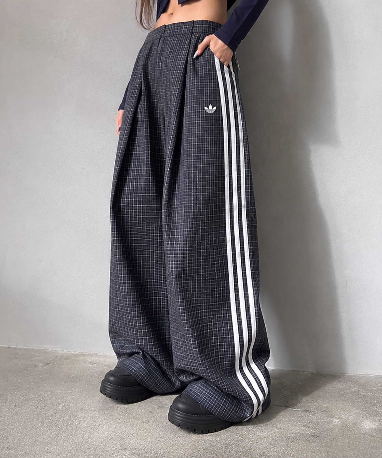≪adidas/アディダス≫チェック柄ルーズパンツ | SPINNS WEB STORE