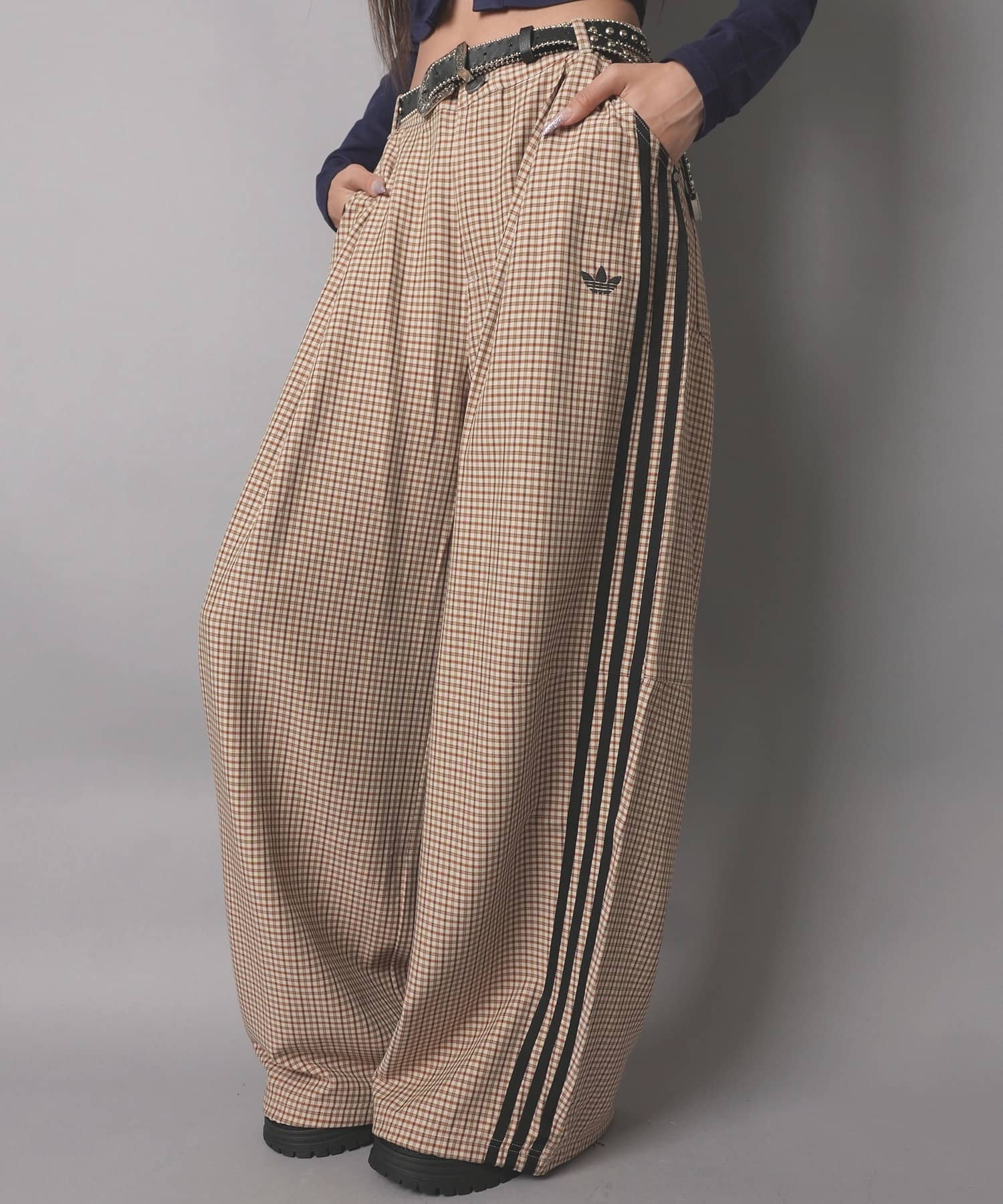 ≪adidas/アディダス≫チェック柄ルーズパンツ | SPINNS WEB STORE