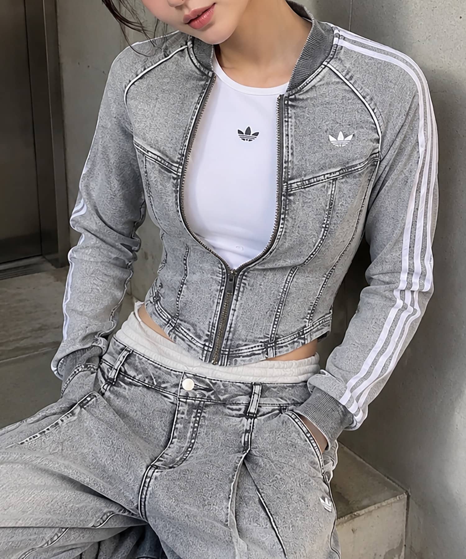 ≪adidas/アディダス≫デニムタイトジャケット | SPINNS WEB STORE
