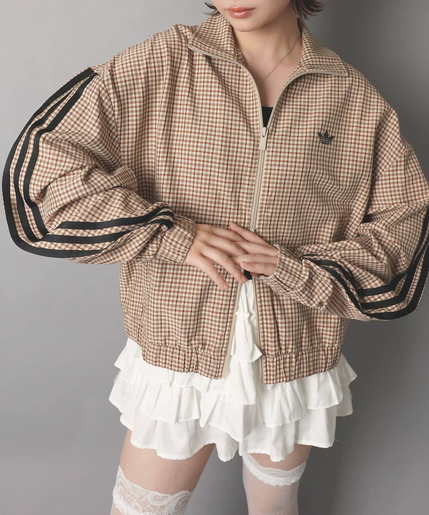  オリジナルス トラックジャケット チェック柄 M ≪adidas/アディダス≫チェック柄トラックジャケット | SPINNS WEB