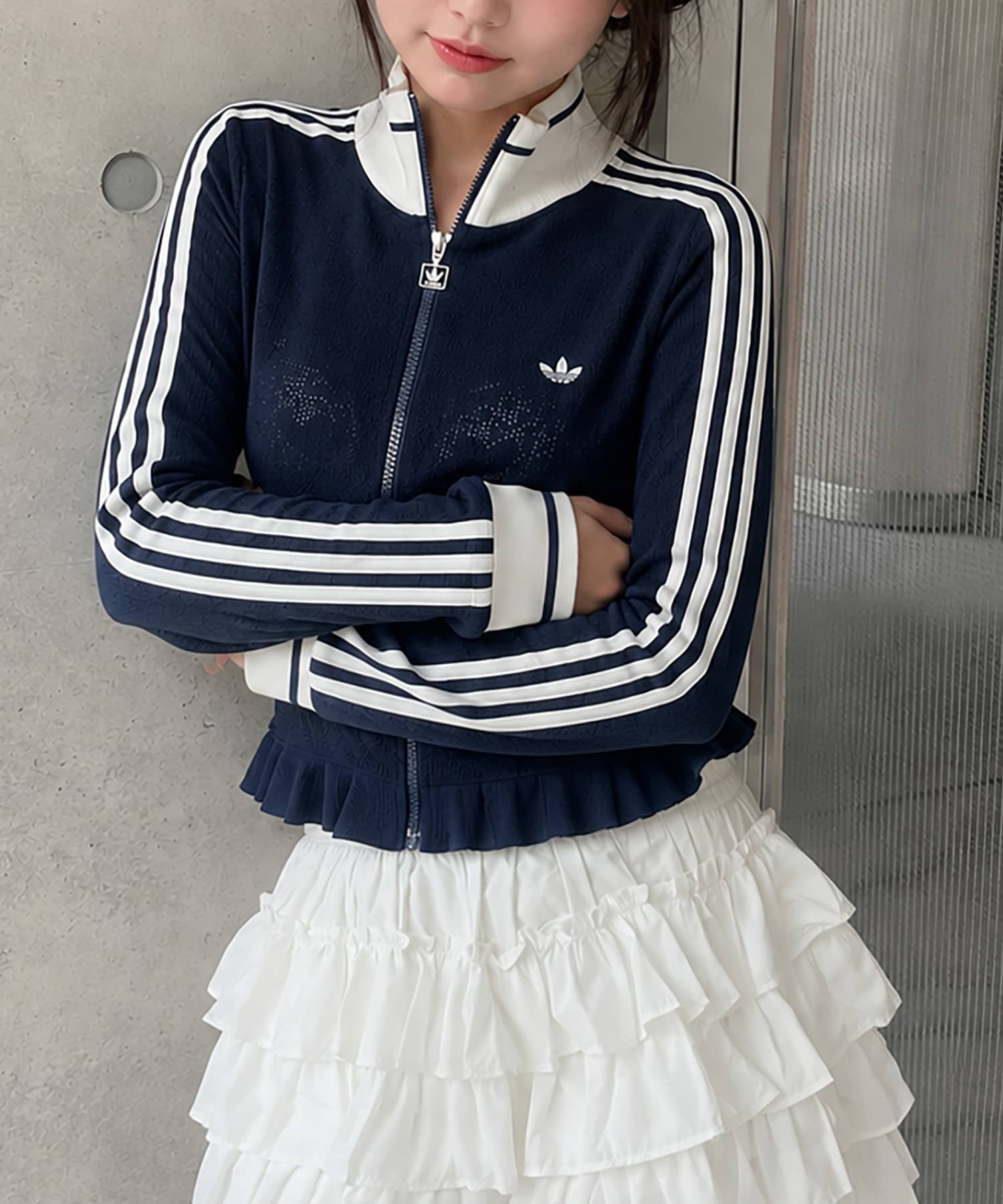 ≪adidas/アディダス≫透かし編みニットトラックジャケット | SPINNS