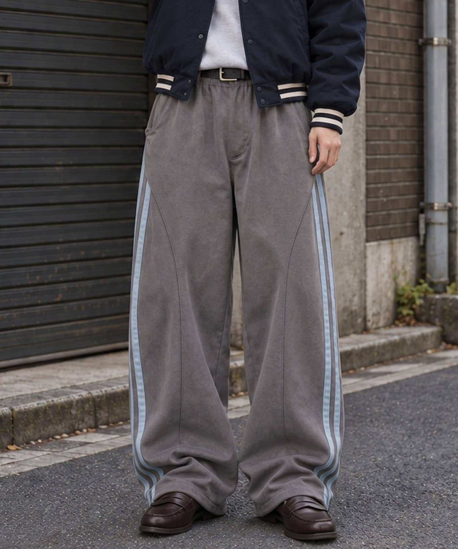 セットアップ対応》フェイクスウェードバルーンパンツ/サイドライン