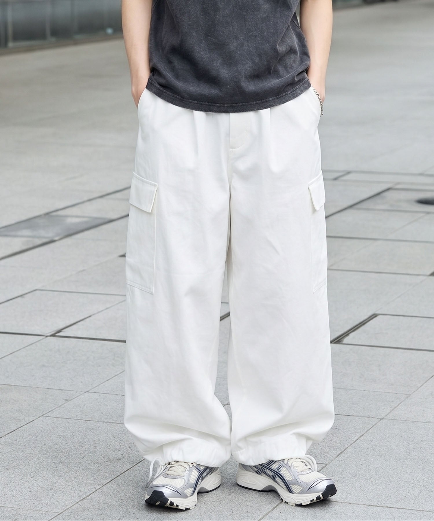 29%OFF】カラースノーカーゴパンツ/ボリュームワイドシルエット/ユニ