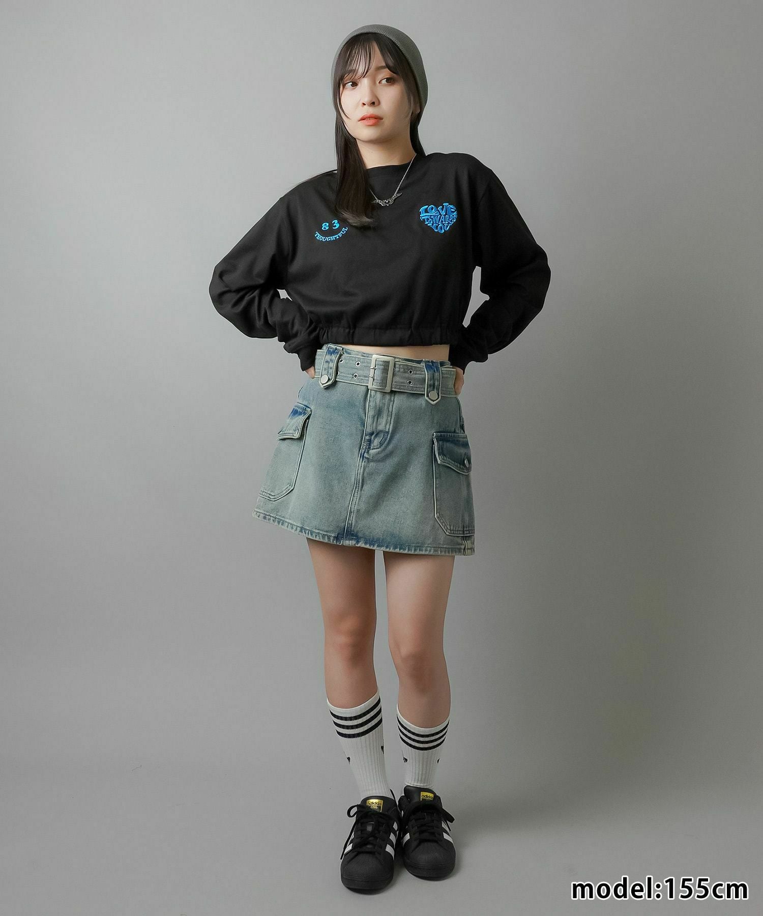 デニムミニスカート｜ベルト＆インナーパンツ付き｜新商品毎日入荷｜SPINNS